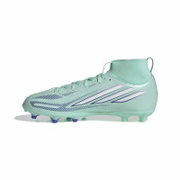 adidas F50 Sparkfusion League Mid Gras / Kunstgras Voetbalschoenen (MG) Kids Mintgroen Wit Blauw
