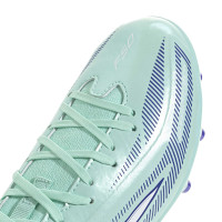 adidas F50 Sparkfusion League Mid Gras / Kunstgras Voetbalschoenen (MG) Kids Mintgroen Wit Blauw