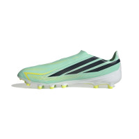 adidas F50 Hyperfast League Sans Lacets Gazon Artificiel Chaussures de Foot (AG) Vert Menthe Noir Blanc