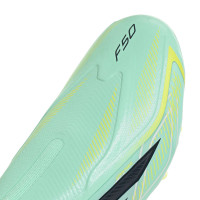 adidas F50 Hyperfast League Sans Lacets Gazon Artificiel Chaussures de Foot (AG) Vert Menthe Noir Blanc
