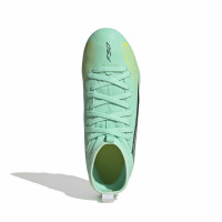 adidas F50 Hyperfast Club Mid Gras / Kunstgras Voetbalschoenen (MG) Kids Mintgroen Zwart Wit