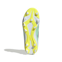 adidas F50 Hyperfast Club Mid Gras / Kunstgras Voetbalschoenen (MG) Kids Mintgroen Zwart Wit
