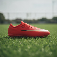Nike Mercurial Vapor 17 Pro Gras Voetbalschoenen (FG) Kids Felrood Zwart Goud