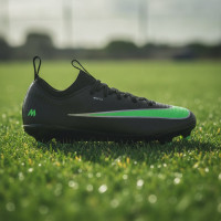 Nike Mercurial Vapor 17 Academy Gras / Kunstgras Voetbalschoenen (MG) Peuters/Kleuters Zwart Felgroen Zilvergrijs