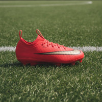 Nike Mercurial Vapor 17 Academy Gazon Naturel Gazon Artificiel Chaussures de Foot (MG) Tout-Petits Rouge Vif Noir Doré