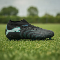 PUMA Future 9 Ultimate Gazon Naturel Chaussures de Foot (FG) Noir Intense Mint Blanc