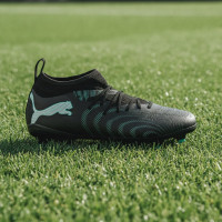 PUMA Future 9 Match Gazon Naturel Artificiel Chaussures de Foot (MG) Enfants Noir Intense Mint Blanc