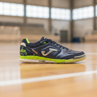 Joma Top Flex Rebound Chaussures de Foot en Salle (IN) Bleu Foncé Jaune Vif Gris Argenté