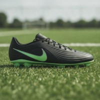 Nike Tiempo Maestro Club Gazon Naturel Artificiel Chaussures de Foot (MG) Noir Vert Vif Gris Argenté