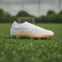 PUMA Ultra Nitro 7 Match Gras Voetbalschoenen (FG) Wit Geel Oranje
