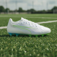 PUMA KING 20 Ultimate Gras / Kunstgras Voetbalschoenen (MG) Wit Felblauw Felgroen Zilver