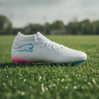 PUMA Future 9 Pro Gras / Kunstgras Voetbalschoenen (MG) Wit Felblauw Felroze