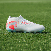 PUMA Future 9 Match Gazon Naturel Artificiel Chaussures de Foot (MG) Femmes Blanc Orange Vif Rose Bleu Clair