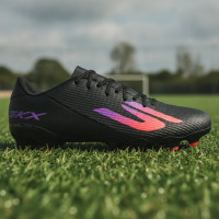 Skechers SKX_2 Low Academy Gras Voetbalschoenen (FG) Zwart Paars Neon