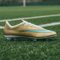 Nike Zoom Mercurial Superfly 11 Mbappé Elite Gazon Naturel Chaussures de Foot (FG) Doré Vert Blanc