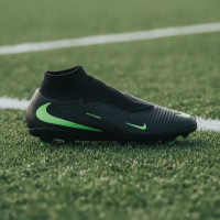 Nike Phantom 6 High Pro Gras Voetbalschoenen (FG) Zwart Felgroen