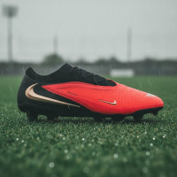 Nike Phantom 6 Low Elite IJzeren-Nop Voetbalschoenen (SG) Pro Player Zwart Felrood Goud