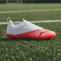 PUMA Ultra 7 Play Gras / Kunstgras Voetbalschoenen (MG) Kids Wit Felrood Zwart