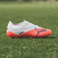 PUMA Ultra Nitro 7 Pro Gazon Naturel Chaussures de Foot (FG) Blanc Rouge Vif Noir