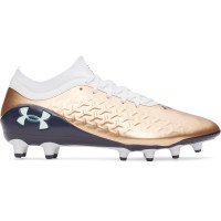 Under Armour Magnetico Pro 6 Gras Voetbalschoenen (FG) Wit Bruin Donkergrijs