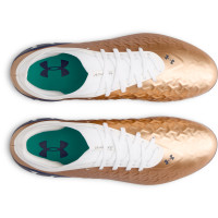 Under Armour Magnetico Pro 6 Gras Voetbalschoenen (FG) Wit Bruin Donkergrijs