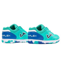 Joma Top Flex Zaalvoetbalschoenen (IN) Kids Turquoise Blauw Wit
