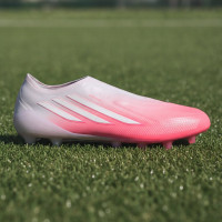 adidas F50 Sparkfusion Elite Sans Lacets Gazon Naturel Artificiel Chaussures de Foot (MG) Femmes Rose Blanc