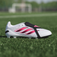 adidas Predator Elite FT Gazon Naturel Chaussures de Foot (FG) Enfants Blanc Noir Rose