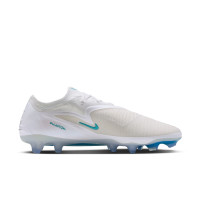 Nike Phantom 6 Low Elite Gras Voetbalschoenen (FG) Wit Turquoise