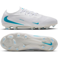 Nike Phantom 6 Low Pro Gazon Naturel Chaussures de Foot (FG) Blanc Turquoise