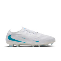 Nike Phantom 6 Low Pro Gazon Naturel Chaussures de Foot (FG) Blanc Turquoise