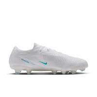 Nike Phantom 6 Low Pro Gazon Naturel Chaussures de Foot (FG) Blanc Turquoise