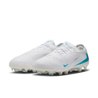 Nike Phantom 6 Low Pro Gazon Naturel Chaussures de Foot (FG) Blanc Turquoise