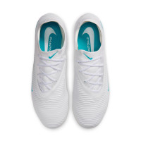 Nike Phantom 6 Low Pro Gazon Naturel Chaussures de Foot (FG) Blanc Turquoise