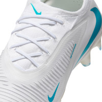 Nike Phantom 6 Low Pro Gazon Naturel Chaussures de Foot (FG) Blanc Turquoise