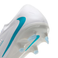 Nike Phantom 6 Low Pro Gazon Naturel Chaussures de Foot (FG) Blanc Turquoise