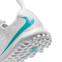 Nike Phantom 6 Low Academy Turf Voetbalschoenen (TF) Kids Wit Turquoise