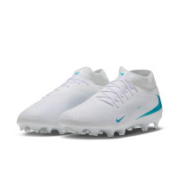 Nike Phantom 6 High Academy Gras / Kunstgras Voetbalschoenen (MG) Wit Turquoise