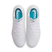 Nike Phantom 6 High Academy Gras / Kunstgras Voetbalschoenen (MG) Wit Turquoise