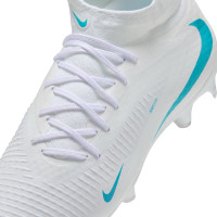 Nike Phantom 6 High Academy Gras / Kunstgras Voetbalschoenen (MG) Wit Turquoise