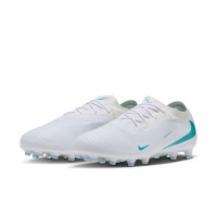 Nike Phantom 6 Low Pro Gazon Artificiel Chaussures de Foot (AG) Blanc Turquoise