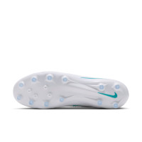 Nike Phantom 6 Low Pro Gazon Artificiel Chaussures de Foot (AG) Blanc Turquoise