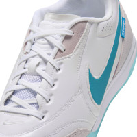 Nike Tiempo Streetgato Chaussures de Foot Street Blanc Turquoise