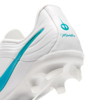 Nike Tiempo Maestro Academy Gras / Kunstgras Voetbalschoenen (MG) Kids Wit Turquoise