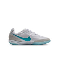 Nike Tiempo Streetgato Chaussures de Foot Street Enfants Blanc Turquoise