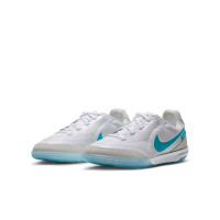 Nike Tiempo Streetgato Chaussures de Foot Street Enfants Blanc Turquoise