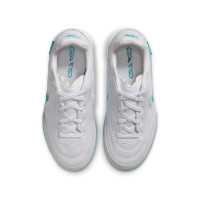 Nike Tiempo Streetgato Chaussures de Foot Street Enfants Blanc Turquoise