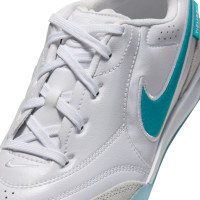 Nike Tiempo Streetgato Chaussures de Foot Street Enfants Blanc Turquoise