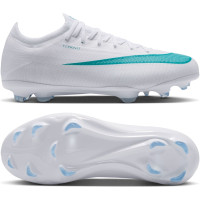 Nike Mercurial Vapor 17 Pro Gazon Naturel Chaussures de Foot (FG) Enfants Blanc Turquoise
