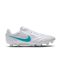 Nike Tiempo Ligera Pro Gazon Naturel Chaussures de Foot (FG) Blanc Turquoise